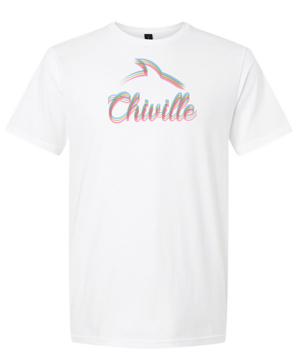 Chiville Teal White T-Shirt